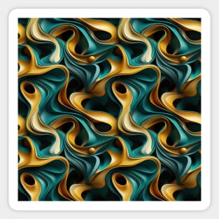 Funky Facade: Trompe-l’oeil Green Turquoise and Gold Sticker